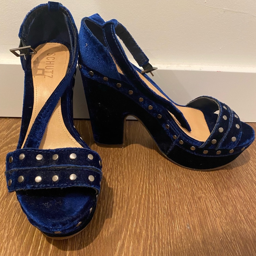Schutz Velvet Platform Heels